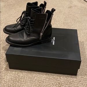 Saint Laurent Ranger Zipper Combat Boots